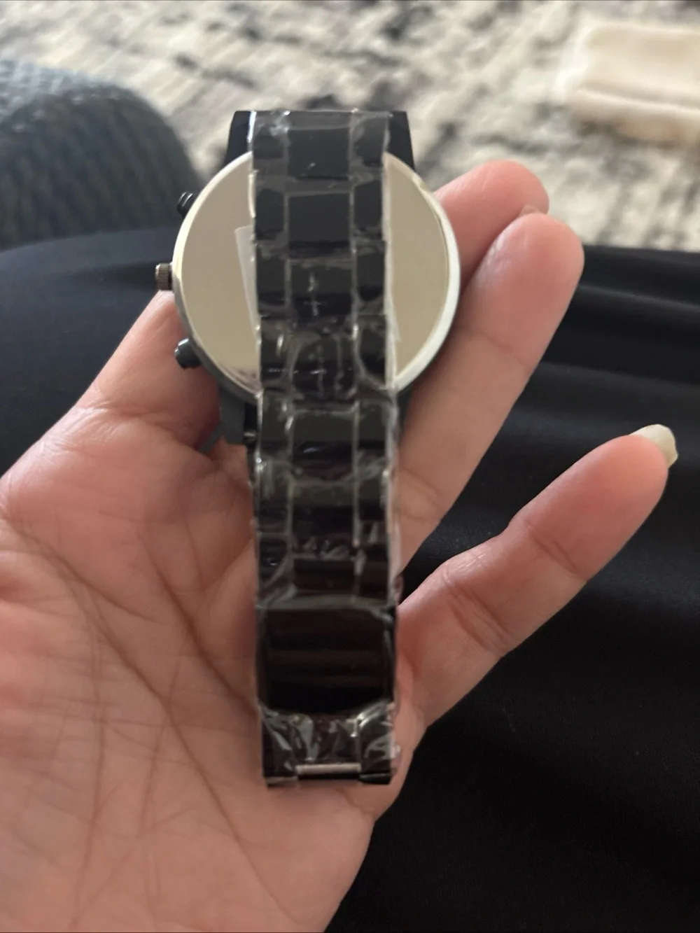 Geneva Black Stainless Style Watch with Roman Dial
